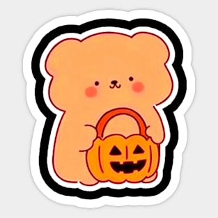 Bearoween Basketheart Sticker